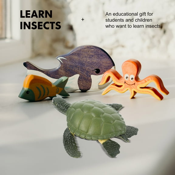 BESTYASH Durable Plastic Olive Green Turtle Model Figurine Realistic Decorative Display