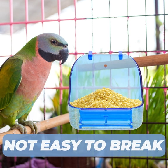 BESTYASH Durable Plastic Parrot Bathing Box Blue Leak Proof Bird Shower Tub for Cage
