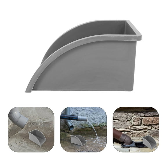 BESTYASH Plastic Downspout Splash Guard with Catchment Tray and Splash , Light Grey Weather Resistant
