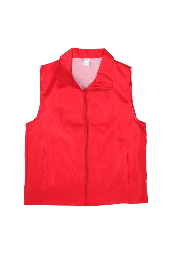 Durable Polyester Red Vest for Community Event Staff with Visibility and Comfort