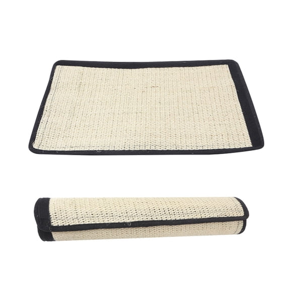 BESTYASH Durable Sisal Cat Scratcher Pad Black Mat Easy Roll Up for Feline Claw Sharpening