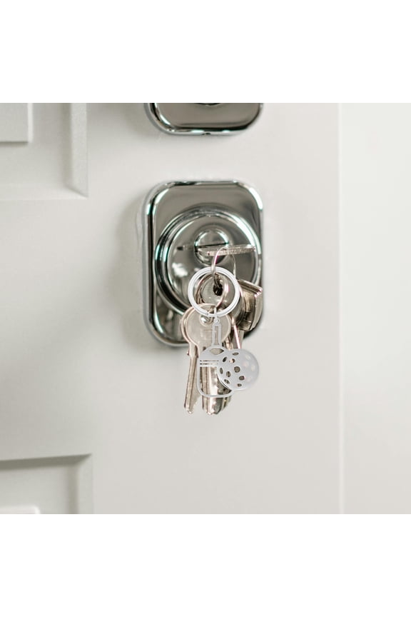 Durable Stainless Steel Pickleball Paddle Keychain Plated Silver Sports Ornament for Backpack Or Bag