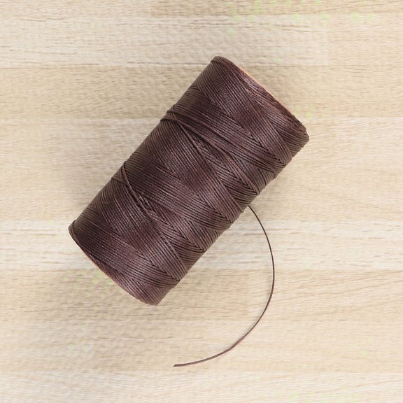 BESTYASH Durable Stitching Thread Waxed Flat Line Coffee Color for Sewing Crafts