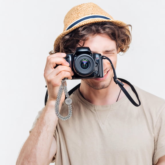 BESTYASH Durable White Phone Charm Chain with Large Bead for Cell Phone and Camera Accessories