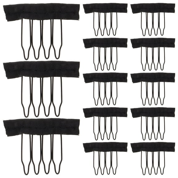 BESTYASH Steel Teeth Wig Combs Black for Making Wig Caps and Hairpiece Accessories