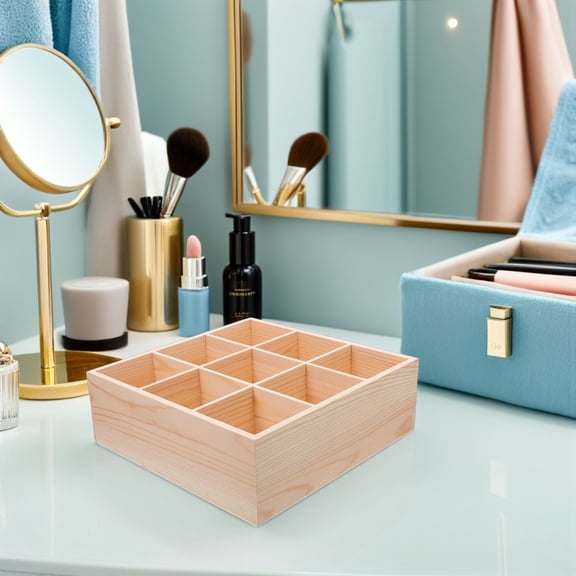 BESTYASH Effortless Wood Desktop Organizer with Drawer Light Yellow Storage Box for Versatile Home Use