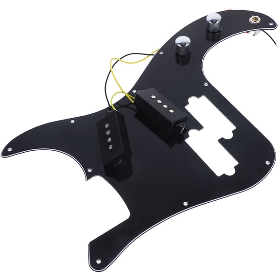 BESTYASH Black Electric Bass Guitar Prewired Pickguard with Protective Film for Enhanced Durability