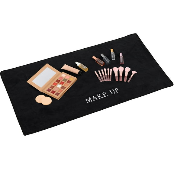 BESTYASH Elegant Black Desktop Makeup Mat for Vanity with Scratch Resistant Non Slip Base
