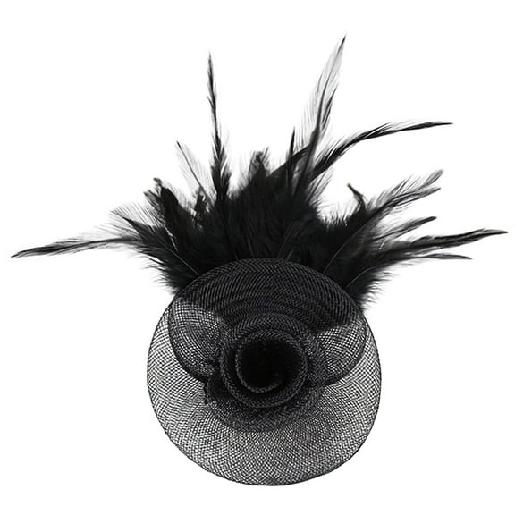 BESTYASH Elegant Black Wedding Fascinator Hat Lightweight Bridal Hairpiece for Banquet Tea Party Occasion
