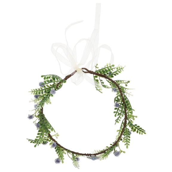 BESTYASH Elegant Sky Blue Floral Circlet with Wire and Ribbon for Brides and Performances