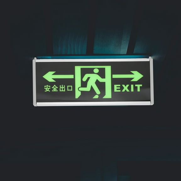 BESTYASH Emergency Evacuation Sign Luminous Indicator Made of Aluminium Alloy for Daily Use Black 1pc