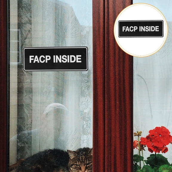 BESTYASH Emergency Indicator Sign Fire Alarming Control Panel Sign Black Acrylic Emergency Guidance 1Pcs