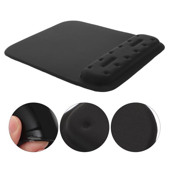 BESTYASH Ergonomic Memory Cotton Wristband Mouse Pad with Anti Skid Base for Precise Mouse Control Black