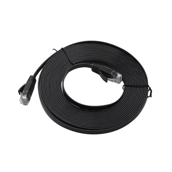 BESTYASH Black Flat Ethernet Cable for Router Modem TV Gaming Streaming High- Connection