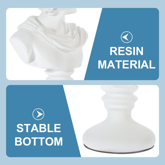 BESTYASH European Style White Resin Desktop Bust Sculpture Stable and Lightweight Decor