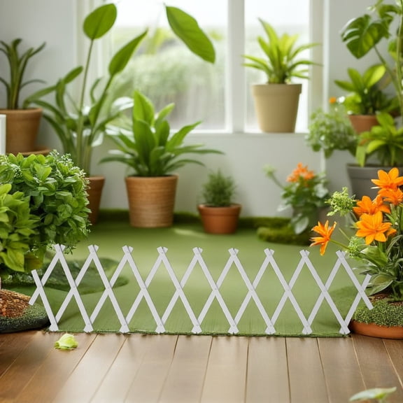BESTYASH Expandable White Plastic Trellis for Climbing Plants Indoor and Outdoor Wall Panel with Adjustable Design
