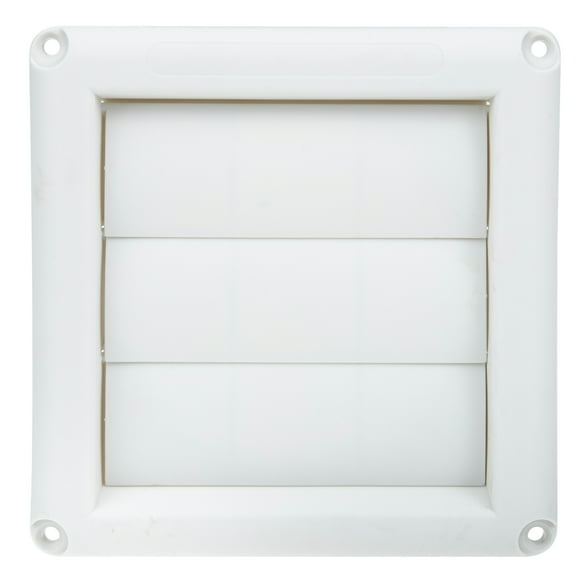 BESTYASH Exterior Wall Vent Cover Louvered Plastic White Prevent Snow Outdoor Installation 1Pack