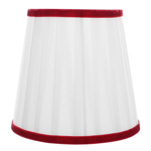 BESTYASH Red Pleated Cloth Lampshade for Table Lamp Rustic Fabric Shade with Soft Light Filtering