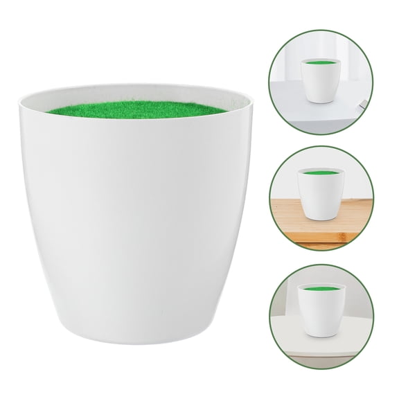 BESTYASH White Plastic Flowerpot Foam Blocks Small Fake Planter for Terrace Balcony Decor