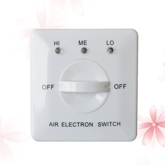 BESTYASH Fan Coil Three Speed Controller White Panel Switch for Air Conditioning with Fire Resistant Pc Frame