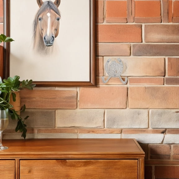 BESTYASH Farmhouse Style White Wrought Head Wall Hook Double Hook for Entryway and Mudroom