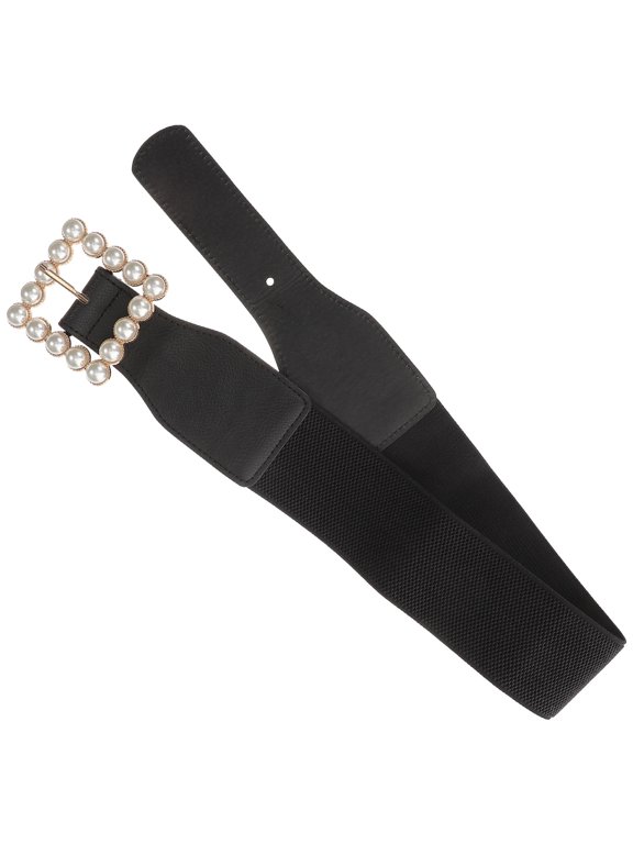 Dress Elastic Waist Belts Simple Style Black 1Pack Durable Stylish Accessory