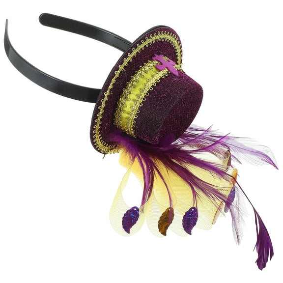 BESTYASH Fashionable Purple Top Hat Headpiece Made of Cloth for Carnival Holiday and Party Decoration