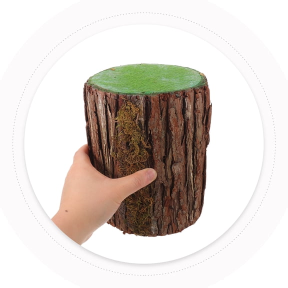 BESTYASH Faux Wood Stump Decor Coffee Artificial Tree Stump Lightweight Centerpiece for Rustic Wedding
