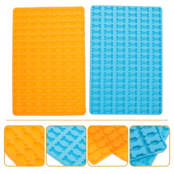 BESTYASH Fish Shaped Silicone Mold Tray for Baking Molds with Creative Design Blue 2Pcs