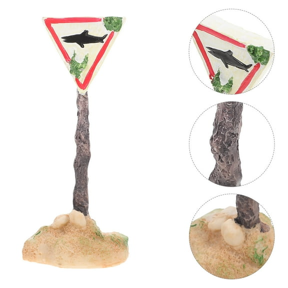 BESTYASH Fish Tank Resin Aquarium Shark Warning Sign Funny Fish Decor
