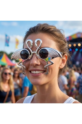 Flamingo Shaped Sunglasses with UV for Beach Parties, Tropical Festivals, and Outdoor Fun