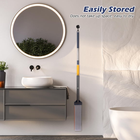 BESTYASH Dark Blue Flat Mop for Home Use with 369 Degree Rotation and Water Squeezer