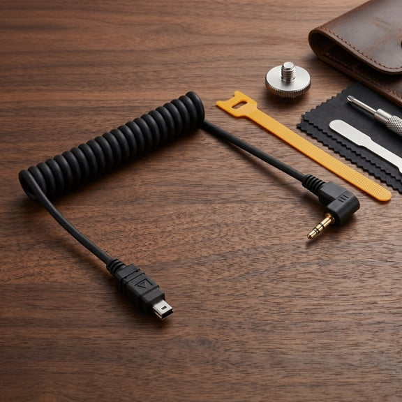 BESTYASH Flexible 2.5mm Camera Shutter Release Cord with Coiled Design for Precise Remote Triggering