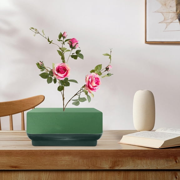 BESTYASH Floral Arrangement Tray Flower Mud Holder Plastic Black 1Pcs for Home Decor