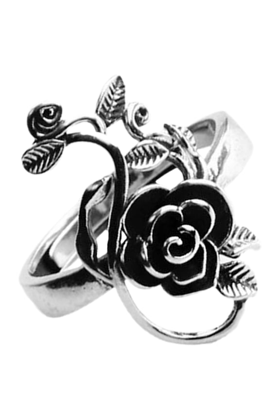 Floral Rings for Women Vintage Decorative Open Ring Multi Alloy for Daily Wear