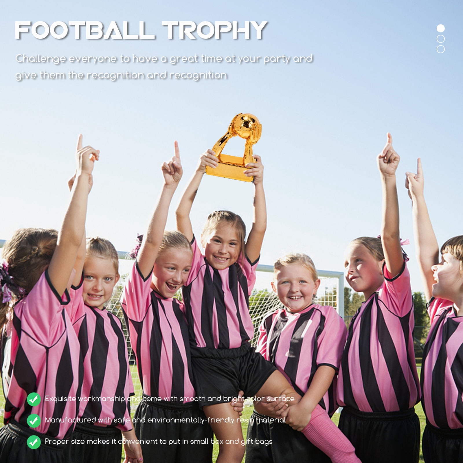 BESTYASH Golden Soccer Football Trophy Resin Award for Sports Competitions, Player Recognition, and Home or Office Display