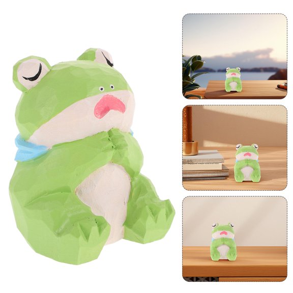 BESTYASH Table Centerpiece Decor Green Frog Figurine 1Set