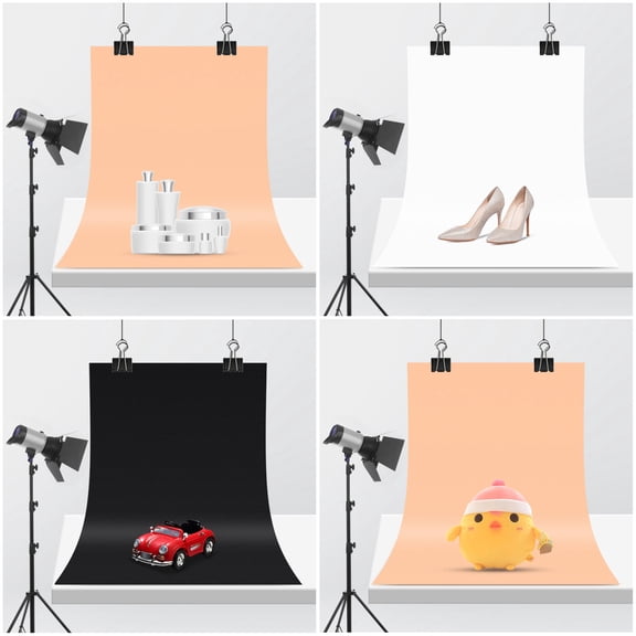 BESTYASH Frosted PVC Photography BackgroundBackdrop in Black White Yellow 3pcs Waterproof AntiWrinkle 59 inches Wide