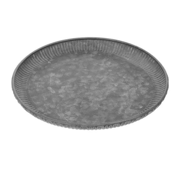 BESTYASH Galvanized Serving Trays for Living Room Grey 1Pack