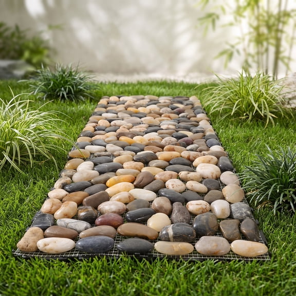 BESTYASH Garden Paving Slabs with Weatherproof Natural River Rock Look for Outdoor Decorative Walkway
