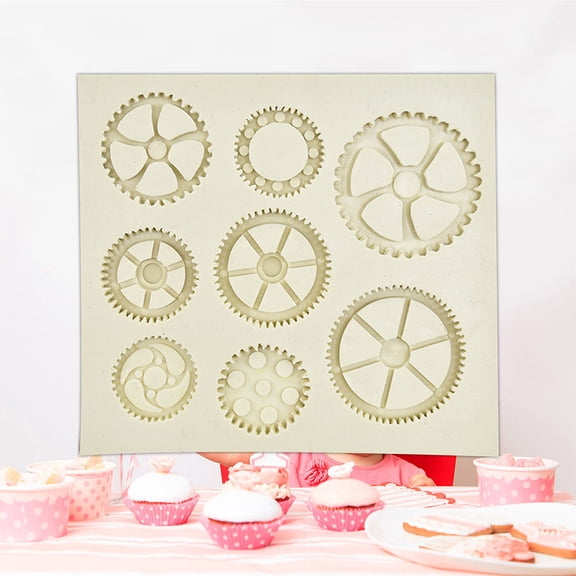 BESTYASH Gear Clock Cake Mold Silicone Non Stick Baking Mold for Fondant Chocolate and Candy