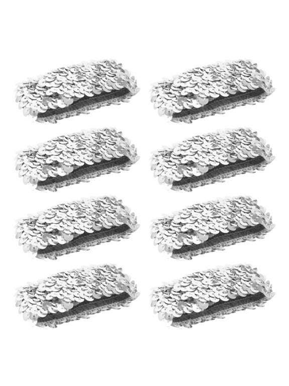 8 Pcs Glitter Sequin Stretch Bracelets, Sparkly Elastic Wristbands for Dance Costume, Stage Wear, Party Outfit Set