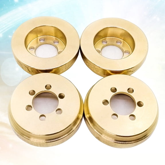 BESTYASH Golden Brass Counterweight Wheel Hub for 1/10 RC Crawler Car Increases Balance and Durability 4 Pieces