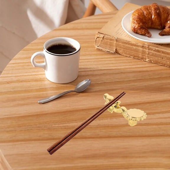 BESTYASH Golden Dragon Metal Chopstick Rest Set of 2 for Organized Table Setting and Asian Dining