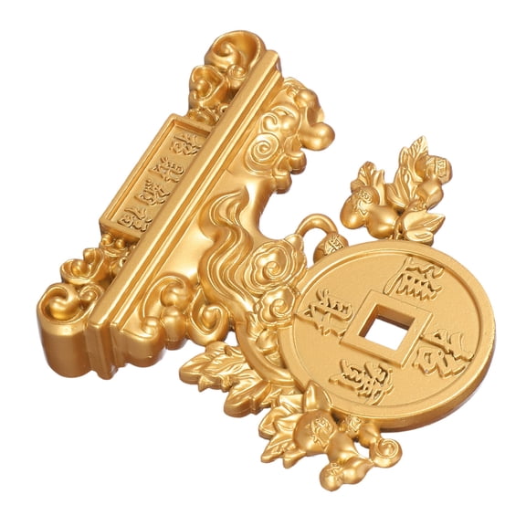 BESTYASH Golden Feng Shui Money Tree Brass Wealth Bonsai Ornament for Home Office Decor and Celebration 11.8 Inch