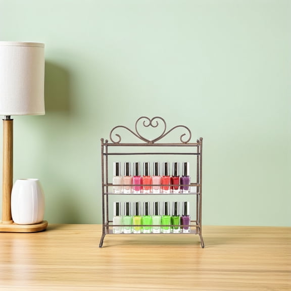 BESTYASH Golden Metal Bathroom Counter Organizer for Perfume and Lotion Storage with 3 Tier Vanity Shelf