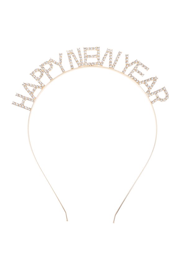 Golden New Year Headband, Funny Party Hairband, Decorative Festival Accessory for Photo Booth and Celebration