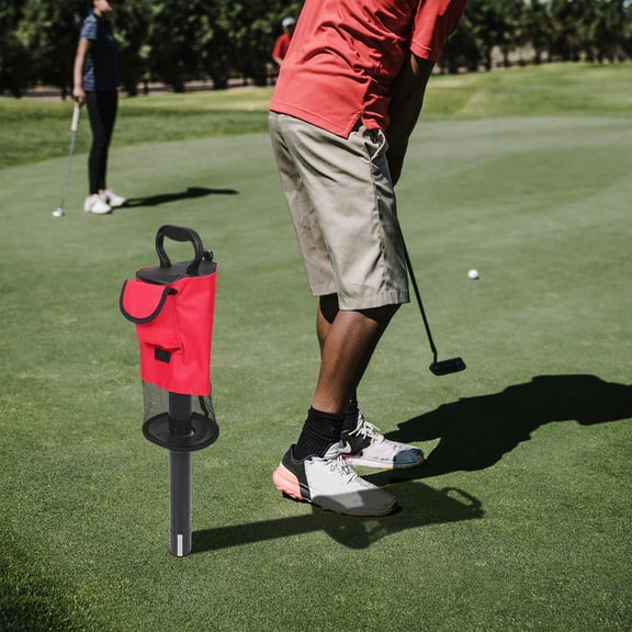 BESTYASH Golf Ball Pouch Bag With Detachable Tube Golf Accessories For Easy Pickup Red