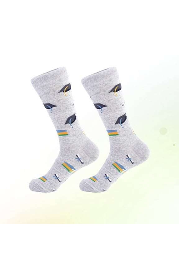 Women Graduation Socks Middle Tube Socks Assorted Color Decorative Party Supplies for Girls and Boys 1 Pair