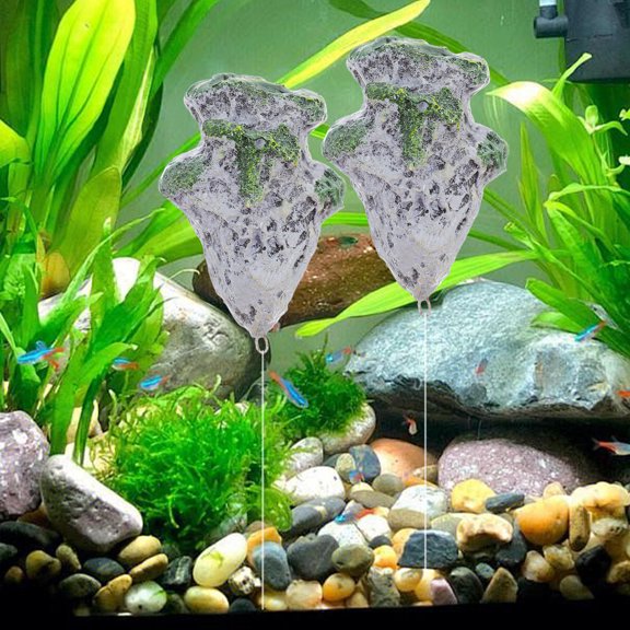 BESTYASH Green Floating Stone Aquarium Decor for Lifelike Fish Tank Landscaping